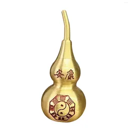Decorative Figurines Copper 2.8inch Gourd Figurine Feng Shui Decoration Handcrafted Souvenir Mini Fortune Sculpture For Bedroom Sturdy
