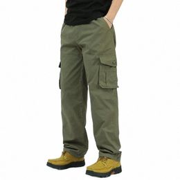 brand Casual Pants Men Cargo Pants Cott Loose Trousers Mens Pants Overalls Multi Pocket Straight Outdoor Work Joggers 5XL 32kb#