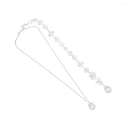 Pendant Necklaces Crystal Necklace Bride Wedding Pearl Girls Simple Ladies Back Chain Women