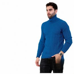 knitted Solid Color High Neck Sweater Pullover Warm Woolen Turtleneck Sweatwear Mens Winter Outdoor Tops 92Zg#