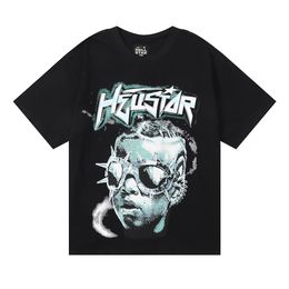 Hellstar T-shirt 2024 Summer New Short sleeved Classic Casual Fashion Trend Skull Rose Print High Quality Double Yarn Pure Cotton Casual T-shirt Men's Women's Shirts 218