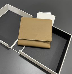 Luxury Men Leather Wallet Designer Handbag 6 Card Holders TOP Quality Black White 100% Calfksin Purse with Box