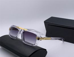Vintage Square Sunglasses Legends 663 Crystal Gold Grey Gradient Sonnenbrille Mens Sunglasses glasses New with box2440672
