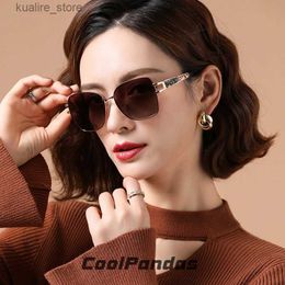 Sunglasses CoolPandas Womens Sunglasses 2022 Polarised UV400 High Quality Stainless Steel Womens Sunglasses Elegant Design Fashion Glasses L240322