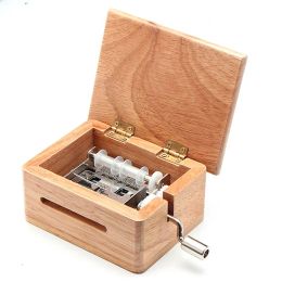 Boxes Wooden Music Box 15 Tone Composable Music Box with Hole Puncher and 10pcs Handrolled Paper Tape Home Wedding Decoratiion