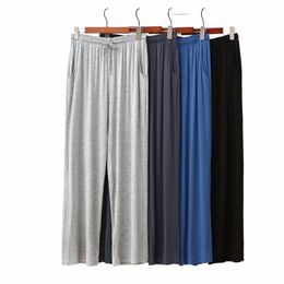 Modal Pijama Pantolon Bahar Sonbahar Erkekler İnce Homewear Uyku Dipleri Yumuşak Pürüzsüz Pürüzsüz Erkek Nightwear Sport LG Pantolon H2FY#