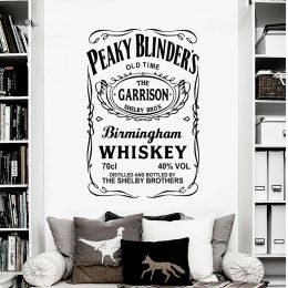 Stickers Large Peaky Blinders Pub Whisky Wall Sticker Bedroom Living Room Garage Bar Man CAVE Whisky Peaky Blinders Wall Decal M331