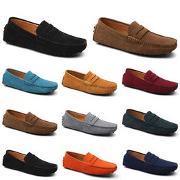 Men Casual Shoes Espadrilles Triple Black White Brown Wine Red Navy Khaki Mens Suede Leather Sneakers Slip On Boat Shoe Outdoor Flat Driving Jogging Walking 38-52 A053
