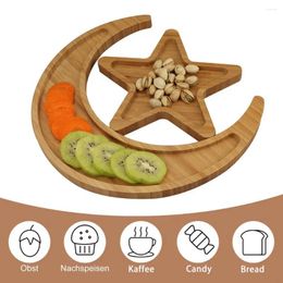 Plates Moon Star Trays Wooden Serving Tray Set For Home Kitchen Table Easy To Clean Pallet Breakfast Dinner More