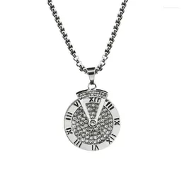 Pendant Necklaces Time Flies Titanium Steel Necklace Men's And Women's Turntable High-end Versatile With Rotatable Design