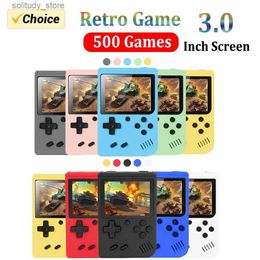 Portable Game Players Retro portable mini handheld video game console 8-bit 3.0-inch color LCD childrens color game player with built-in 500 games Q2403270