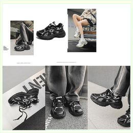 Designer Casual dad Platform Mesh surface Step on for middle-aged elderly people women man Autumn Winte black Comfortable slip Indoor Wool Softy1 GAI