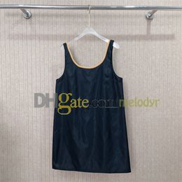 Sexy Backless Dress Summer Black Sling Skirt Designer Badge Round Neck Dresses for Women Mini A Line Skirts