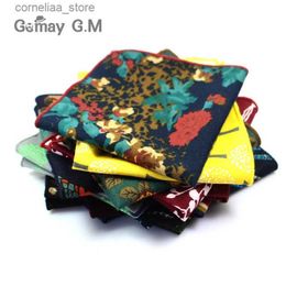 Handkerchiefs Bandanas Durag Fashion set floral print pocket square 25cm * 25cm mens cotton handle headscarf womens Hanji Y240326