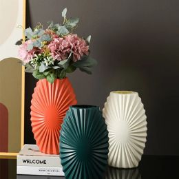 Vases Modern Imitation ceramic plastic vase dried flower hydroponic plant living room dining table room flower arrangement decoration