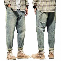 kstun Jeans For Men Baggy Pants Loose Fit Harem Pants Vintage Clothes Men Fi Pockets Patchwork Large Trousers Oversized 42 p2d1#