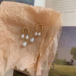 Stud Earrings Natural Baroque Pearl US 14K Gold-Plated