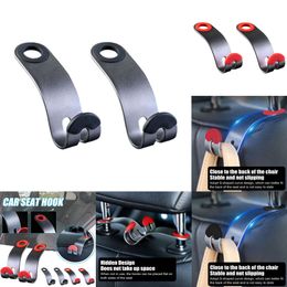 New 2Pcs Metal Hooks Bags Clips Back Seat Headrest Organiser Holder Auto Fastener Hangers For Car Interior Accessories