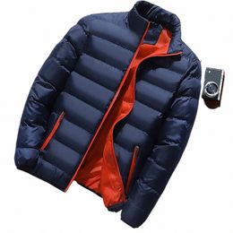 thick Men New Warm Parka Jackets Winter Casual Men's Outwear Coats Solid Stand Collar Male Windbreak Cott Padded Down Jacket x1GO#