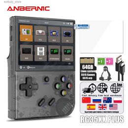 Portable Game Players ANBERNIC RG35XX PLUS Retro Handheld Game PlayerBuilt-in 64G TF 5000+ Classic Games Support-HDMI TV Portable For Travel Kids Gift Q240326