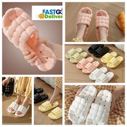 Slippers Homes Shoes GAI Slides Bedroom Shower Room Warms Plush Livings Room Soft comforts Wears Cotton Slipper Ventilate Womans Men black pink white