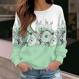 Pullover autunno inverno Abbigliamento moda Design stampato Felpa con cappuccio T-shirt casual Felpe da donna Vintage elegante Top 240313