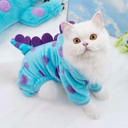 1pc Cute Suit, Fun Little Dinosaur Design Clothes, Warm Soft Comfortable Flannel Material, Dog Cat Outfit, Recommended Small Medium-sized Dogs, Autumn and