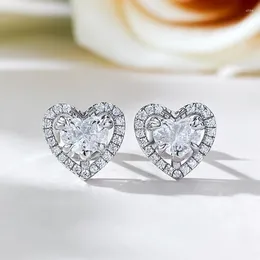 Stud Earrings 2024 S925 Silver European And American Fashion Personalized Fat Heart 4 5 Shaped Selling Item