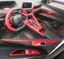 CarStyling 5D Carbon Fibre Car Interior Centre Console Colour Change Moulding Sticker Decals For Peugeot 4008 5008 201720194324531