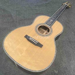 Solid Europe Spruce Wood 39 Inch Acoustic Guitar OOO Body Style Life Tree Inlay Classic Folk Guitar Abalone Binding