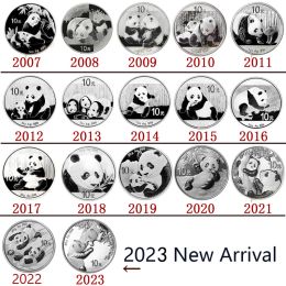 Machines 2007 2023 Panda Sier Commemorative Coin, Real Original Sier for Collection Coin , China 10 Yuan Chinese New Year Gift Coin