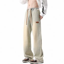 M-8XL artı boyutu kot pantolonlar için bollgy bacak sokak vintage yaz sokak kıyafeti pantolonlar sonbahar fi y2k orijinal denim pantolon i83a#