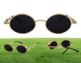 High Quality UV400 Gothic Steampunk Mens Sunglasses Coating Mirrored Sunglasses Round Circle Sun glasses Retro Vintage Gafas Mascu1964846