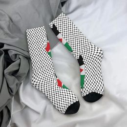 Men's Socks Male Men Palestine Flag Palestinian Kufiya Hatta Sock Traditional Keffiyeh Pattern Spring Summer Autumn Winter