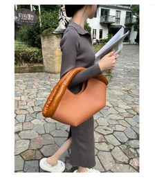 Shoulder Bags FIRMRANCH Nche Design Fan-Shaped Handbag Thick Cotton Handle Large Capacity Basket Diagonal Span Bag For Woman Purse