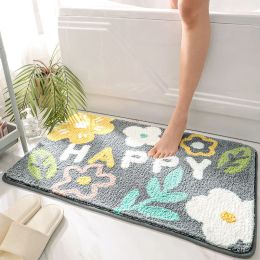 Mats Soft Cute Happy Theme Bathroom Mat Quality Absoebent AntiSlip Floor Carpet Bedroom Doorway Shower Bathtub Side Bath Rug Pad