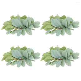 Decorative Flowers 4 Pcs Ring Fall Rings Small Greenery Decor Wreath Plantas Artificiales Decorativas Para Table Napkin