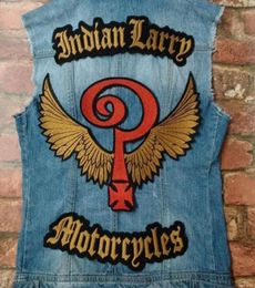 New Arrival Indian Larrd Motorcycles Large Back Size Embroidery Patch Iron On Sew On Biker Jacket Vest Custom Design6883356