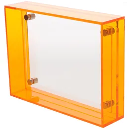 Frames Wall-mounted Orange Po Frame Office Picture Table Top Display Stand Acrylic Authorization Holder