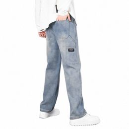 autunno e inverno nuovo maschio di alta qualità alla moda peluche jeans / uomo versatile tinta unita impiombato casual slim fit pantaloni a gamba dritta M7Pz #