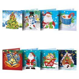 Stitch 5D DIY Diamond Mosaic Christmas Greeting Card Diamond Painting Kit Diamond Embroidery Beads Postcards Natale Xmas Holiday Gifts