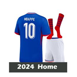 2024 Euro Cup French Home Jersey MBAPPE Soccer Jerseys DEMBELE COMAN SALIBA KANTE Maillot De Foot Equipe Maillots GRIEZMANN Kids Kit Football Shirt