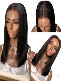 13x6 Straight Lace Front Human Hair Wigs For Black Women Short Bob Wig Brazilian Remy Hair Pre Plucked Baby Hair Middle Ratio3622984