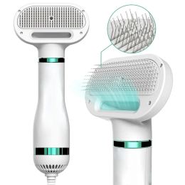 Combs Pet Hair Dryer with Brush, 3 Settings, OneButton Hair Removal, Portable Dog Blower, Professional Home Grooming Furry Drying