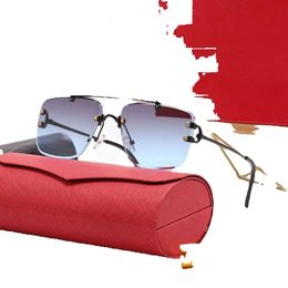 Semi Rimless Designer Sunglasses Men Hardware Series Sunglass Metal Driving UV400 Rectangular Frame Acetate Sun Glasses Shape for Man Woman Eyewear Lunettes