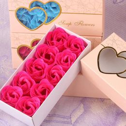 Decorative Flowers Scented Bath Body Petal Rose Artificial Flower Soap Wedding Decoration Night Stuff Bouquet Holder For