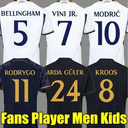 S-4XL BELLINGHAM VINI JR Soccer Jerseys 23 24 RODRYGO REAL MADRIDS CAMAVINGA Football Shirt 2023 2024 Arda Guler MODRIC Third Fans Player Version Men Kids Women 11