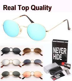 Ovale Sonnenbrillen der höchsten Qualität Frauen Frauen 3547 Brand Sonnenbrille Metall Rahmen Glas Objektiv mit Originalboxpaketen Accessoires Ever4790927