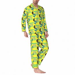 mermaids Pajama Set Autumn Slippery When Wet Kawaii Home Sleepwear Men Two Piece Retro Oversize Graphic Nightwear Gift Idea U907#