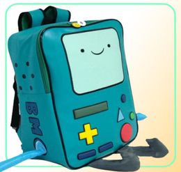 Adventure Time with Finn and Jake backpack CN BMO schoolbag Beemo Be more Cartoon Robot Highgrade PU Green8332679
